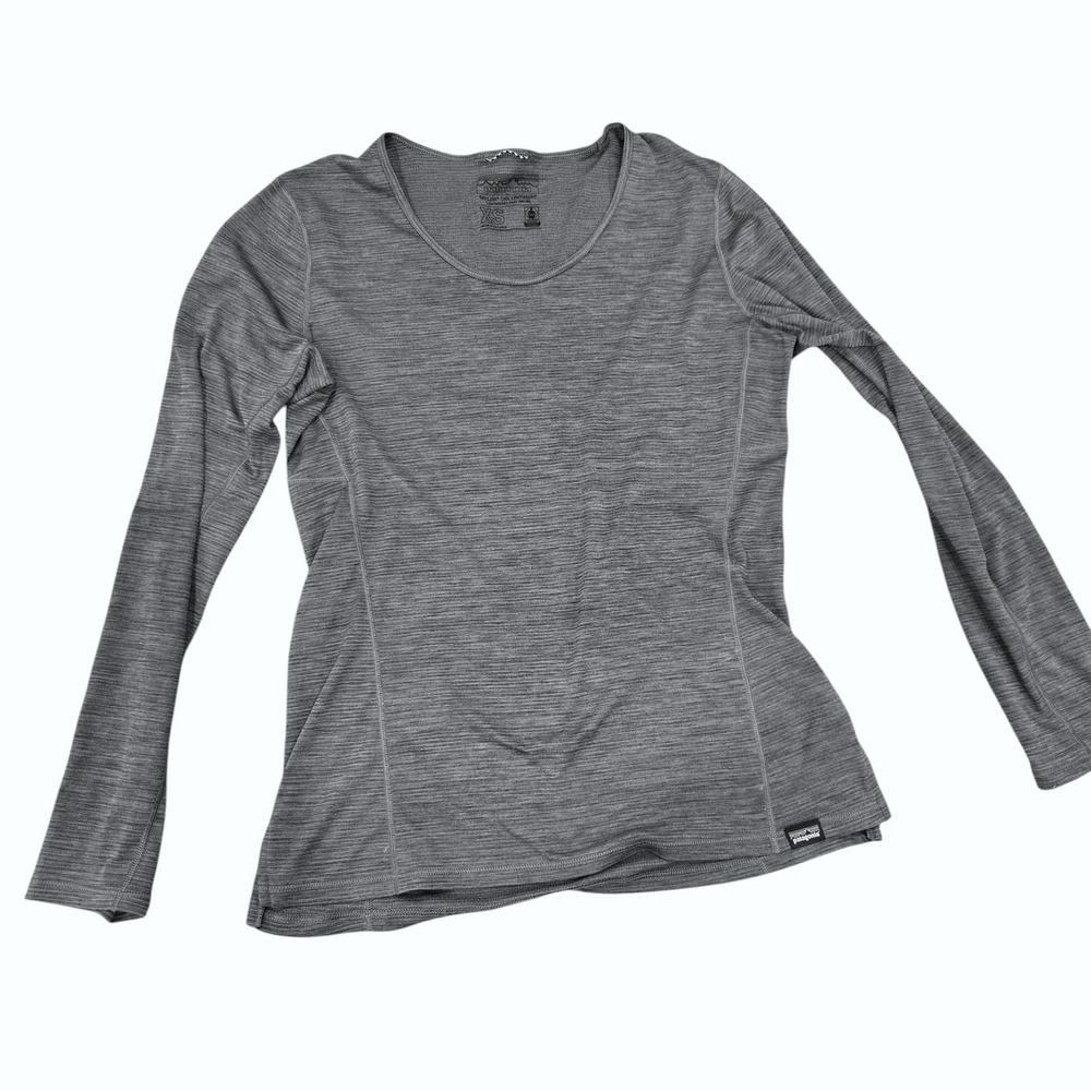 Patagonia Capilene Cool Lightweight Shirt Womens XS Gray Long Sleeve Performance